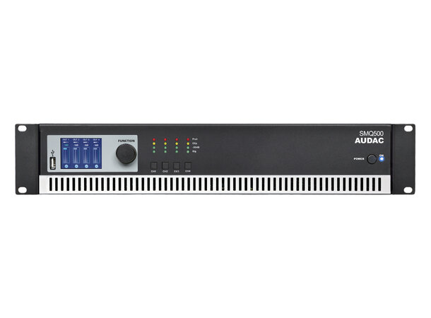 Audac SMQ500 DSP-forsterker, 4x500W RMS, RS232